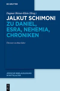 Jalkut Schimoni zu Daniel, Esra, Nehemia, Chroniken_cover