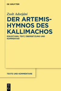 Der Artemis-Hymnos des Kallimachos_cover