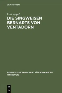 Die Singweisen Bernarts von Ventadorn_cover