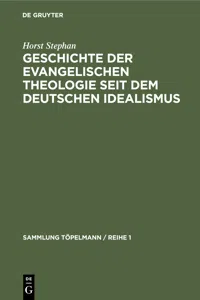 Geschichte der evangelischen Theologie seit dem deutschen Idealismus_cover