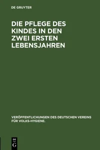 Die Pflege des Kindes in den zwei ersten Lebensjahren_cover