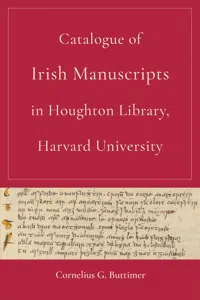 Catalogue of Irish Manuscripts in Houghton Library, Harvard University_cover