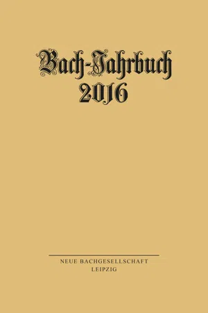 Bach-Jahrbuch 2016