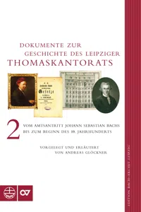 Dokumente zur Geschichte des Thomaskantorats_cover