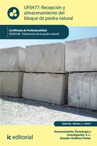 Recepción y almacenamiento del bloque de piedra natural. IEXD0108_cover