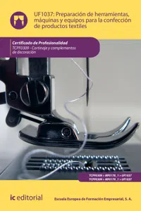 Preparación de herramientas, máquinas y equipos para la confección de productos textiles. TCPF0309_cover