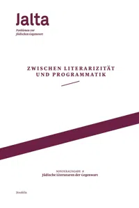 Zwischen Literarizität und Programmatik – Jüdische Literaturen der Gegenwart_cover