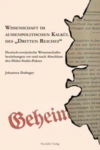 Wissenschaft im außenpolitischen Kalkül des "Dritten Reiches"_cover