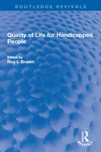 Quality of Life for Handicapped People_cover