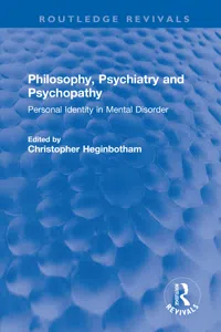 Philosophy, Psychiatry and Psychopathy_cover