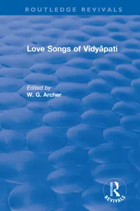 Love Songs of Vidyāpati_cover