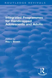 Integrated Programmes for Handicapped Adolescents and Adults_cover