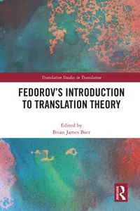 Fedorov's Introduction to Translation Theory_cover