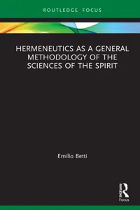 Hermeneutics as a General Methodology of the Sciences of the Spirit_cover