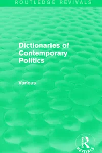 Dictionaries of Contemporary Politics_cover