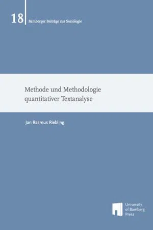 Methode und Methodologie quantitativer Textanalyse (Volume 18)