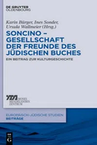 Soncino – Gesellschaft der Freunde des jüdischen Buches : Ein Beitrag zur Kulturgeschichte_cover