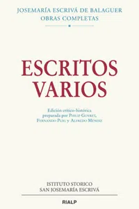 Escritos varios. Edición crítico-histórica_cover