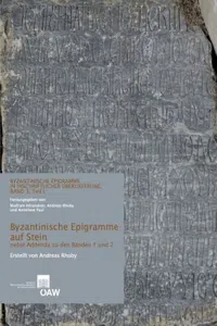 Byzantinische Epigramme in inschriftlicher Überlieferung. Band 3, Teil I : Byzantinische Epigramme auf Stein nebst Addenda zu den Bänden 1 und 2_cover