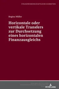 Horizontale oder vertikale Transfers zur Durchsetzung eines horizontalen Finanzausgleichs_cover