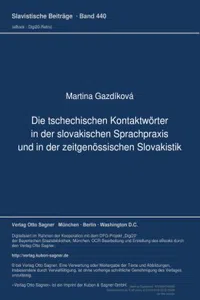 Die tschechischen Kontaktwoerter in der slovakischen Sprachpraxis und in der zeitgenoessischen Slovakistik_cover