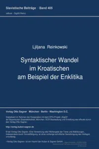 Syntaktischer Wandel im Kroatischen am Beispiel der Enklitika_cover