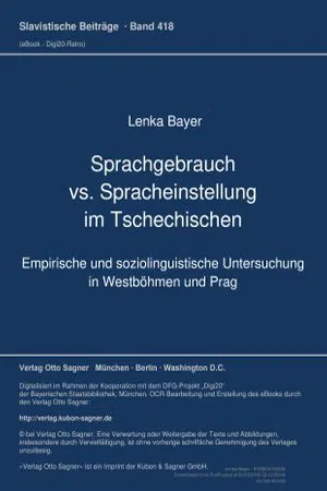 Sprachgebrauch vs. Spracheinstellung im Tschechischen (Volume 418.0)