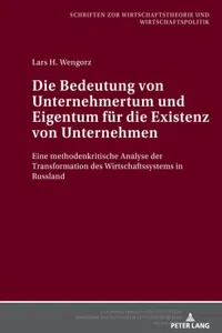 Die Bedeutung von Unternehmertum und Eigentum fuer die Existenz von Unternehmen_cover