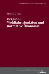 Bergson-Wohlfahrtsfunktion und normative Ökonomie_cover