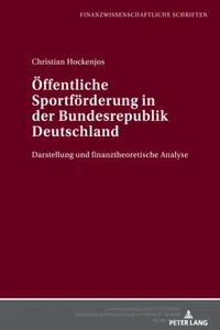 Öffentliche Sportförderung in der Bundesrepublik Deutschland_cover