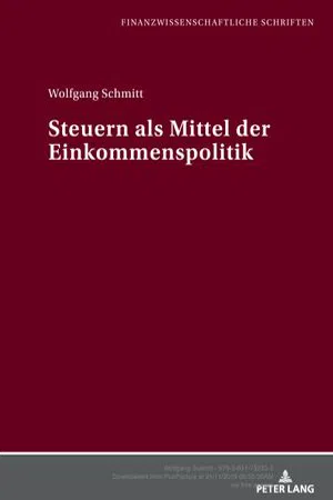 Steuern als Mittel der Einkommenspolitik (Volume 23.0)