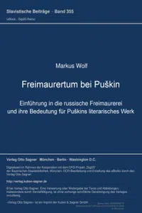 Freimaurertum bei Puškin_cover