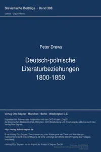 Deutsch-polnische Literaturbeziehungen 1800-1850_cover