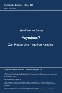 Asyndese? Zum Problem einer 'negativen' Kategorie_cover