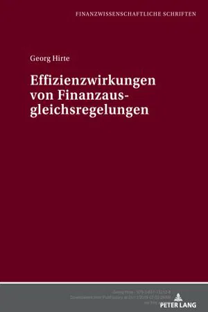 Effizienzwirkungen von Finanzausgleichsregelungen (Volume 76.0)