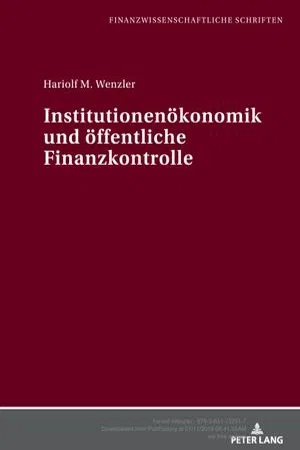 Institutionenoekonomik und oeffentliche Finanzkontrolle (Volume 80.0)