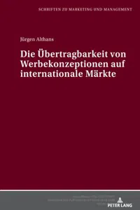 Die Uebertragbarkeit von Werbekonzeptionen auf internationale Maerkte_cover