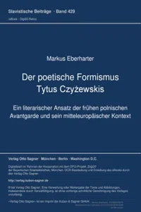 Der poetische Formismus Tytus Czyżewskis_cover