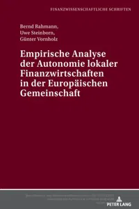 Empirische Analyse der Autonomie lokaler Finanzwirtschaften in der Europaeischen Gemeinschaft_cover