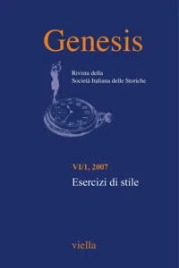 Genesis. Rivista della Società italiana delle storiche Vol. 6/1_cover