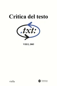 Critica del testo Vol. 8/2_cover