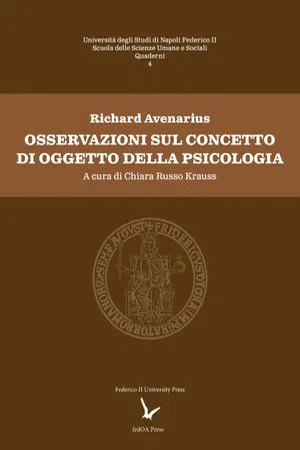 Osservazioni sul concetto di oggetto della psicologia