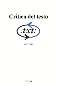 Critica del testo Vol. 1/2_cover