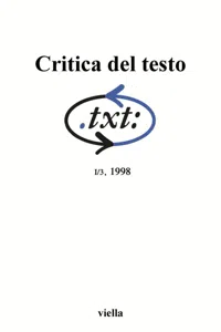 Critica del testo Vol. 1/3_cover