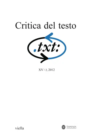 Critica del testo (2012) Vol. 15/2