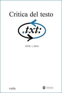 Critica del testo Vol. 17/1_cover