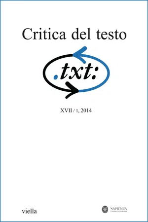 Critica del testo (2014) Vol. 17/1