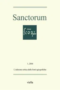 Sanctorum 1: L'edizione critica delle fonti agiografiche_cover