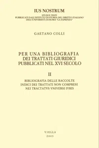 Per una bibliografia dei trattati giuridici pubblicati nel XVI secolo_cover