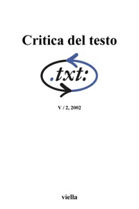 Critica del testo Vol. 5/2_cover